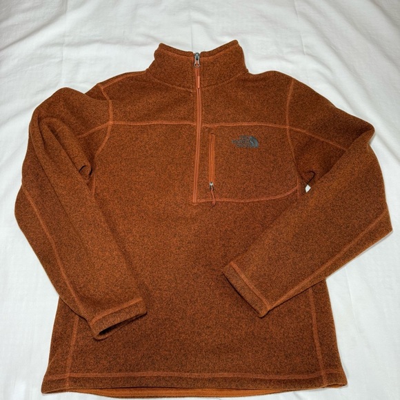 The North Face Men’s Gordon Lyons 1/4 Zip Pullover Sweater Men’s Small Orange - Picture 1 of 7